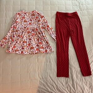 {Little Snuggles} Bamboo Peplum Top and Leggings Set